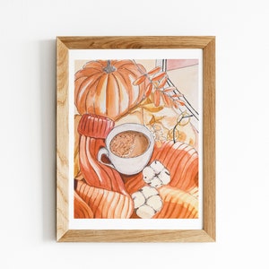 Watercolor Illustration "Autumn relaxation" - A4,A5,A6 / Art print / Poster to frame/ Watercolor prints