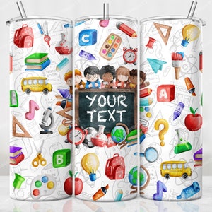 Preschool Teacher Tumbler Wrap, Teacher Sublimation Design, 20 oz Skinny Tumbler, Watercolor Back to School Tumbler PNG, Digital Download