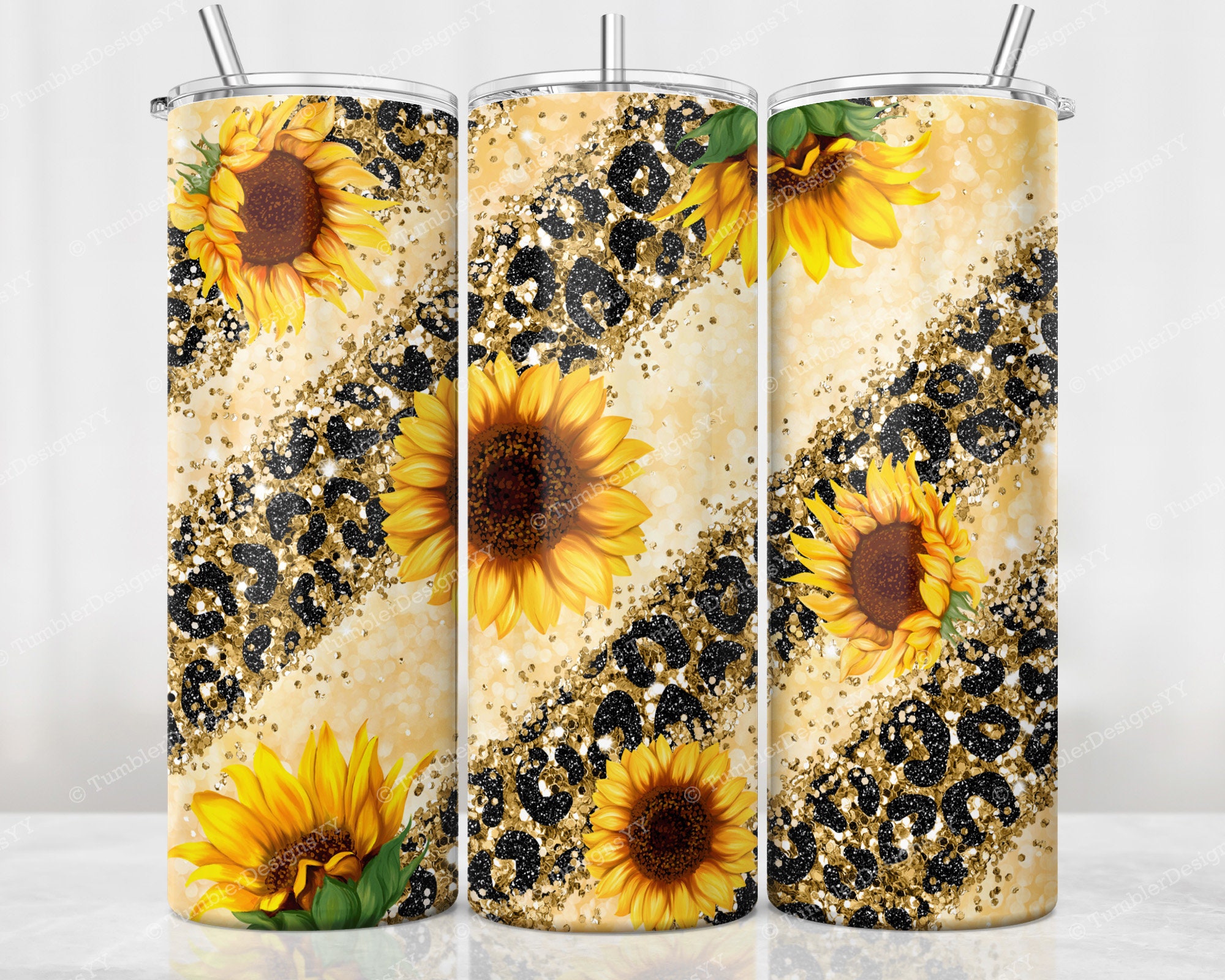 Poceacles Leopard Sunflowers Print Air Fryer Dust Cover