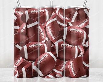 American Football beker wrap, voetbal bal sublimatie ontwerp, 20 oz magere beker recht/taps toelopend, sport beker, png, digitale download