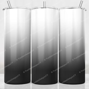 Gray Ombre Tumbler Wrap, White to Gray Sublimation Design, 20 oz Skinny Tumbler, Digital Download, Gradient Tumbler PNG, Waterslide Wrap PNG