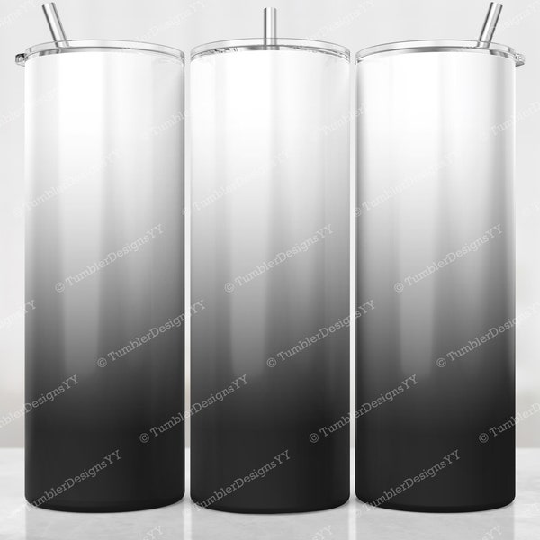 Gray Ombre Tumbler Wrap, White to Gray Sublimation Design, 20 oz Skinny Tumbler, Digital Download, Gradient Tumbler PNG, Waterslide Wrap PNG