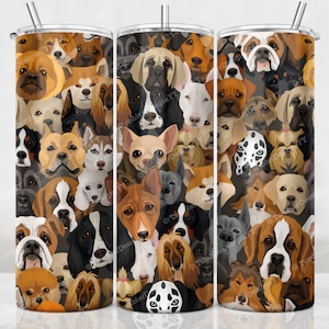 Cute Dogs Sublimation Tumbler Design, Dog Mama Tumbler Full Wrap, Dog Lover Mom Gift Dogs PNG, 20 oz Skinny Tumbler, Digital Download Files