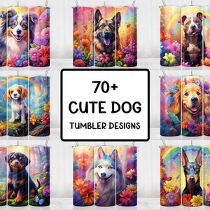 70+ Dog Tumbler Bundle Wrap, Dog Sublimation Designs, 20 oz Skinny Tumbler, Tumbler PNG Bundle, Digital Download, Commercial Use