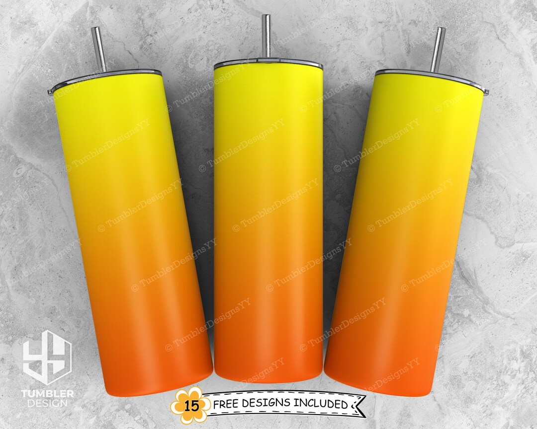 Orange Yellow Ombre Tumbler PNG 20 Oz Skinny Tumbler Ombre Etsy
