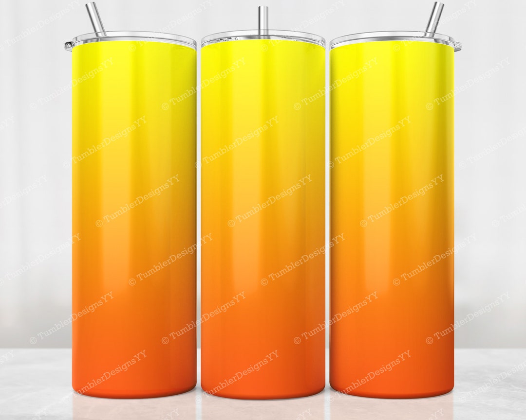 Orange Yellow Ombre Tumbler PNG, 20 Oz Skinny Tumbler, Ombre