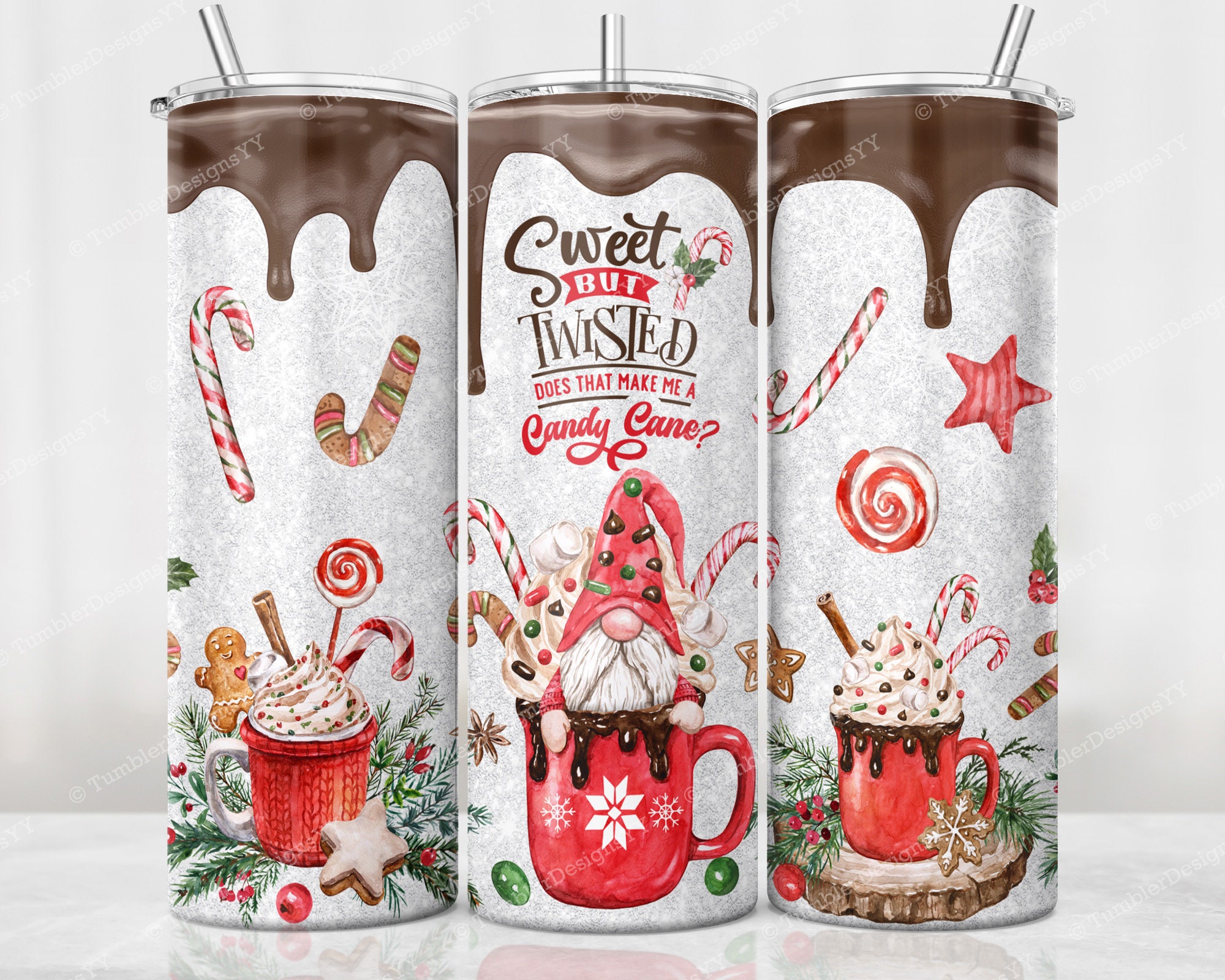 Custom Christmas Gnome Tumbler w/Straw, Winter Tumbler, Christmas Gift –  Murrers Monograms and More