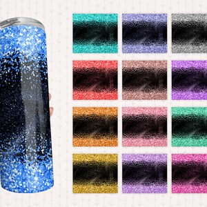 Bundel glitterbeker, 20 oz magere beker, middenzwarte glitterrand sublimatieontwerp, ontwerp glitterbeker, png-bestand, 14 png-bestanden