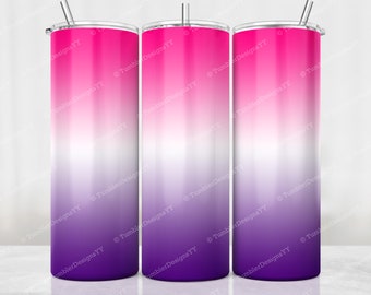 Hot Pink Purple Ombre Tumbler PNG, 20 oz Skinny Tumbler, Ombre Sublimation Design, Digital Download, Gradient Tumbler PNG, Waterslide Wrap