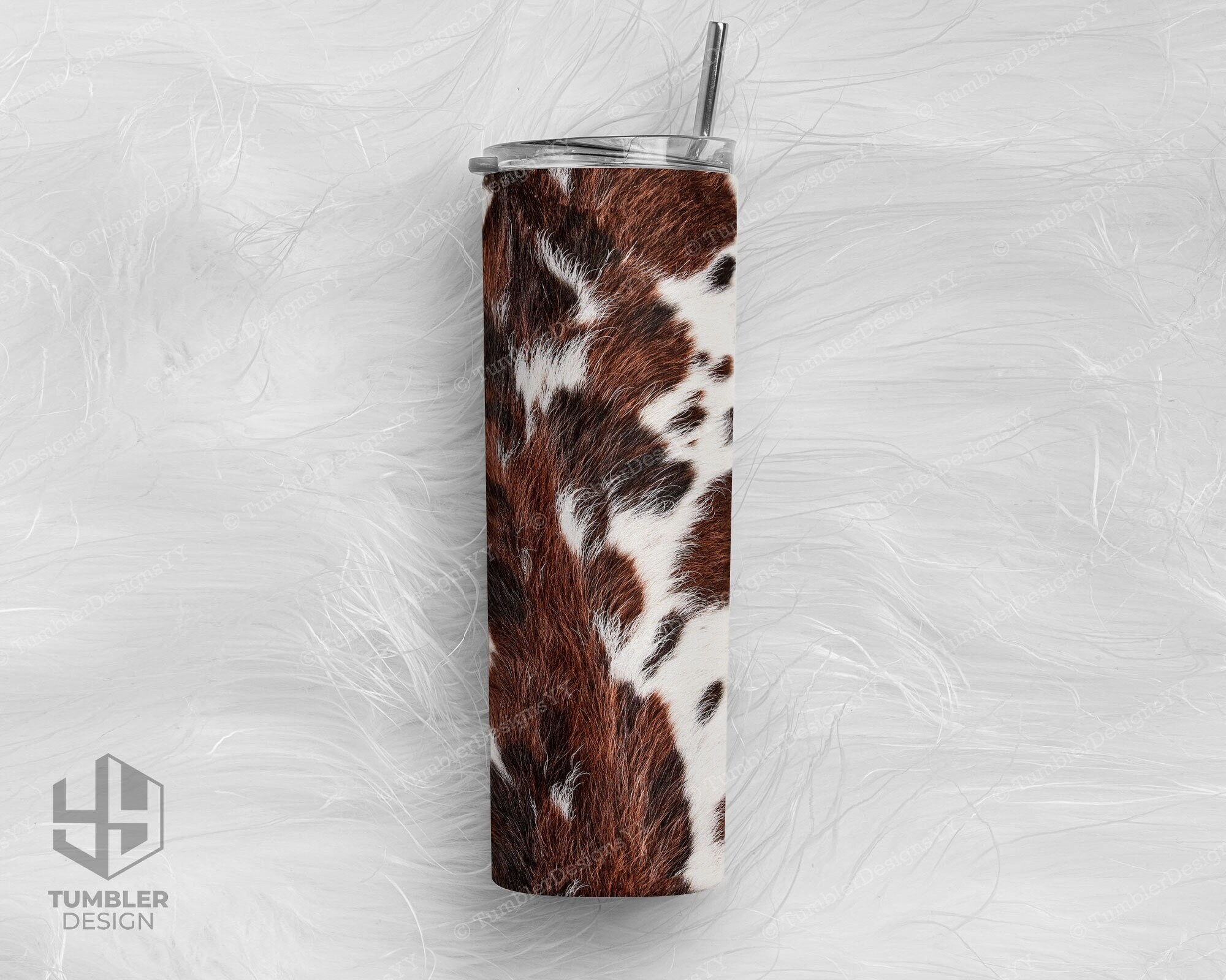 Cowhide Tumbler PNG Southwest Tumbler Wrap 20 Oz Skinny Png Etsy