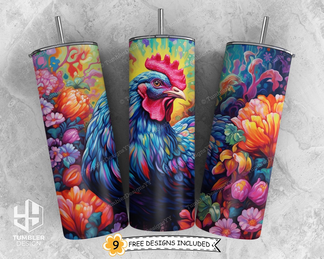 Chicken Tumbler Wrap Sublimation Design, 20 Oz Skinny Tumbler PNG ...