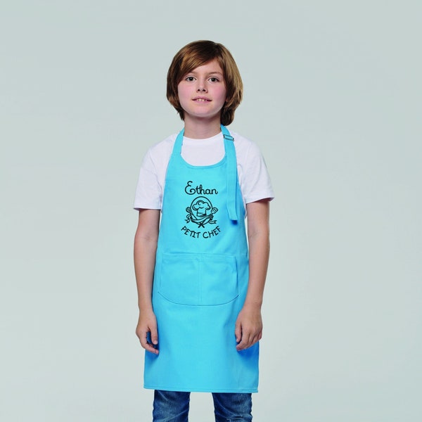 Tablier personnalisé, Tablier Enfant, tablier cuisine, cadeau personnalisé, cadeau personnalisable, tablier brodé, Petit Chef