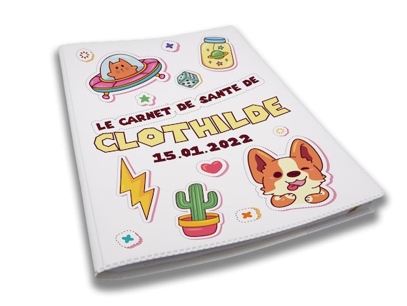 Protège Carnet De Santé Dumbo Personnalisé - Housse Carnet De Santé Avec Prénom Et Date De Naissance - Cadeau Naissance Personnalisable - France