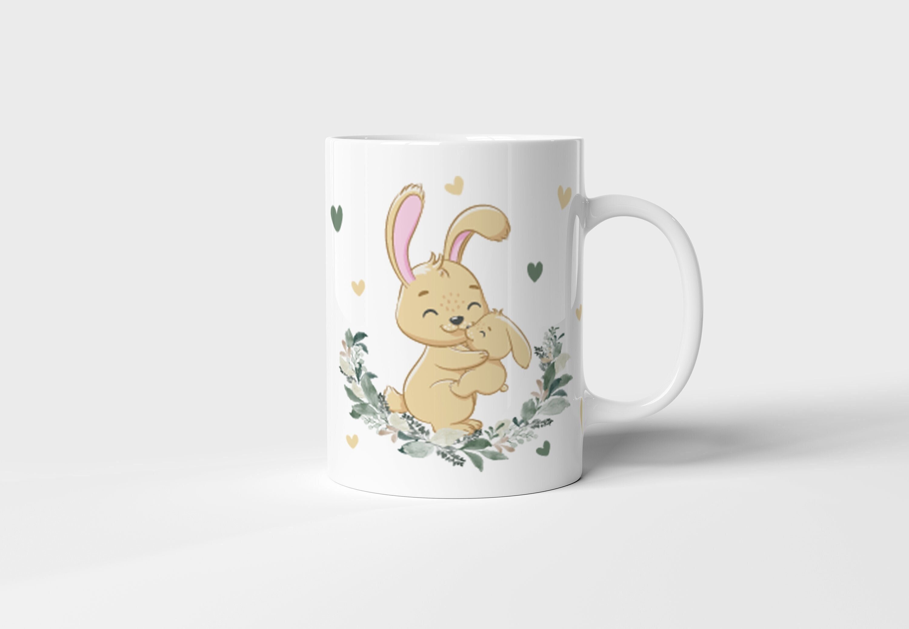 Cl 010 Mug/Tasse Gobelet Enfant Incassable & Personnalisable - Idée Cadeau Personnalisé Prénom Lapin