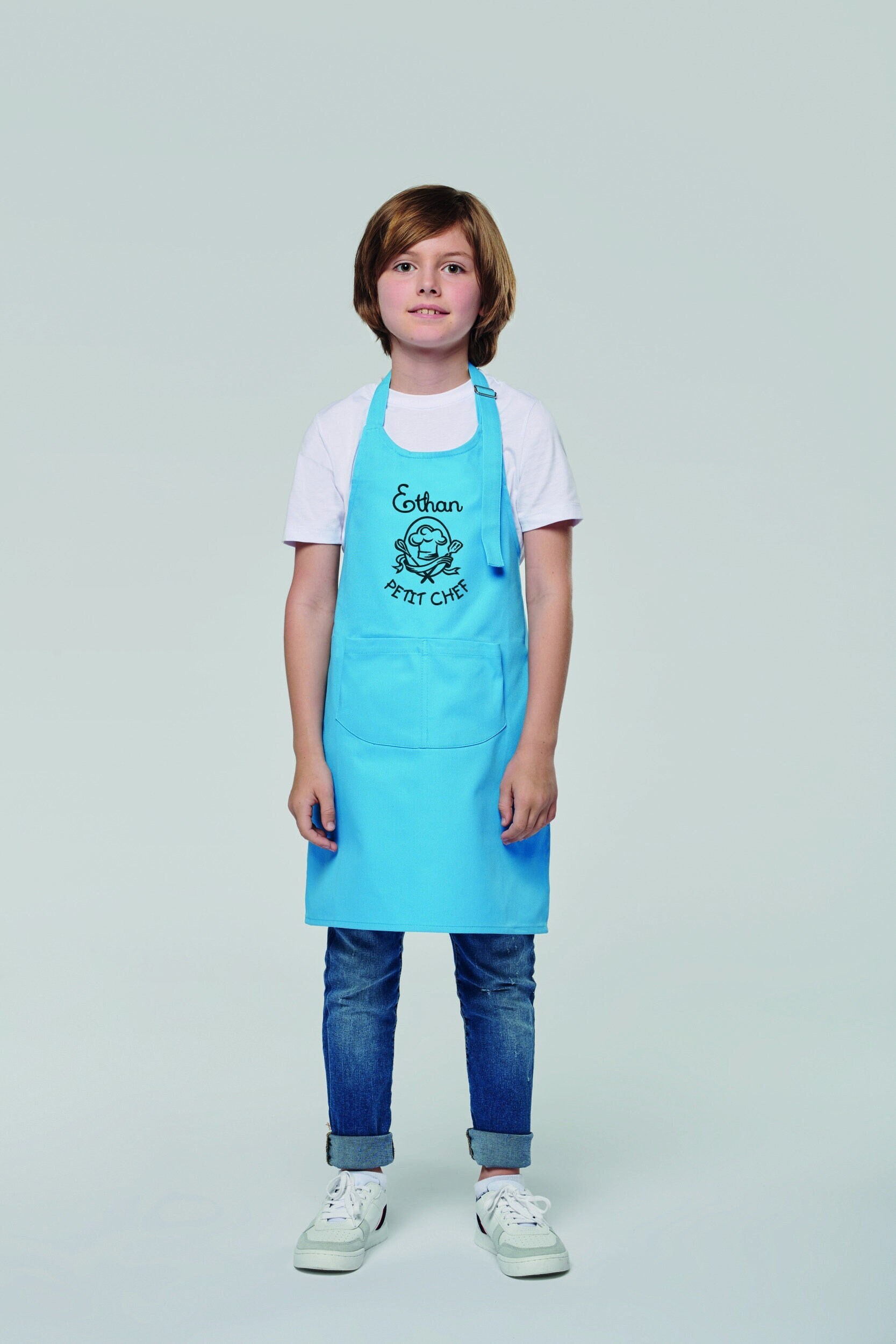 Tablier Personnalisé, Tablier Enfant, Tablier Cuisine, Cadeau Personnalisable, Brodé, Petit Chef