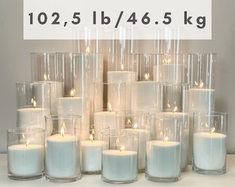 102,5 lb 46,5 kg kaars zand kaars parelkaars zand waskaars witte kaars bruiloft decor kaars groothandel gegranuleerd waszand 750 wieken