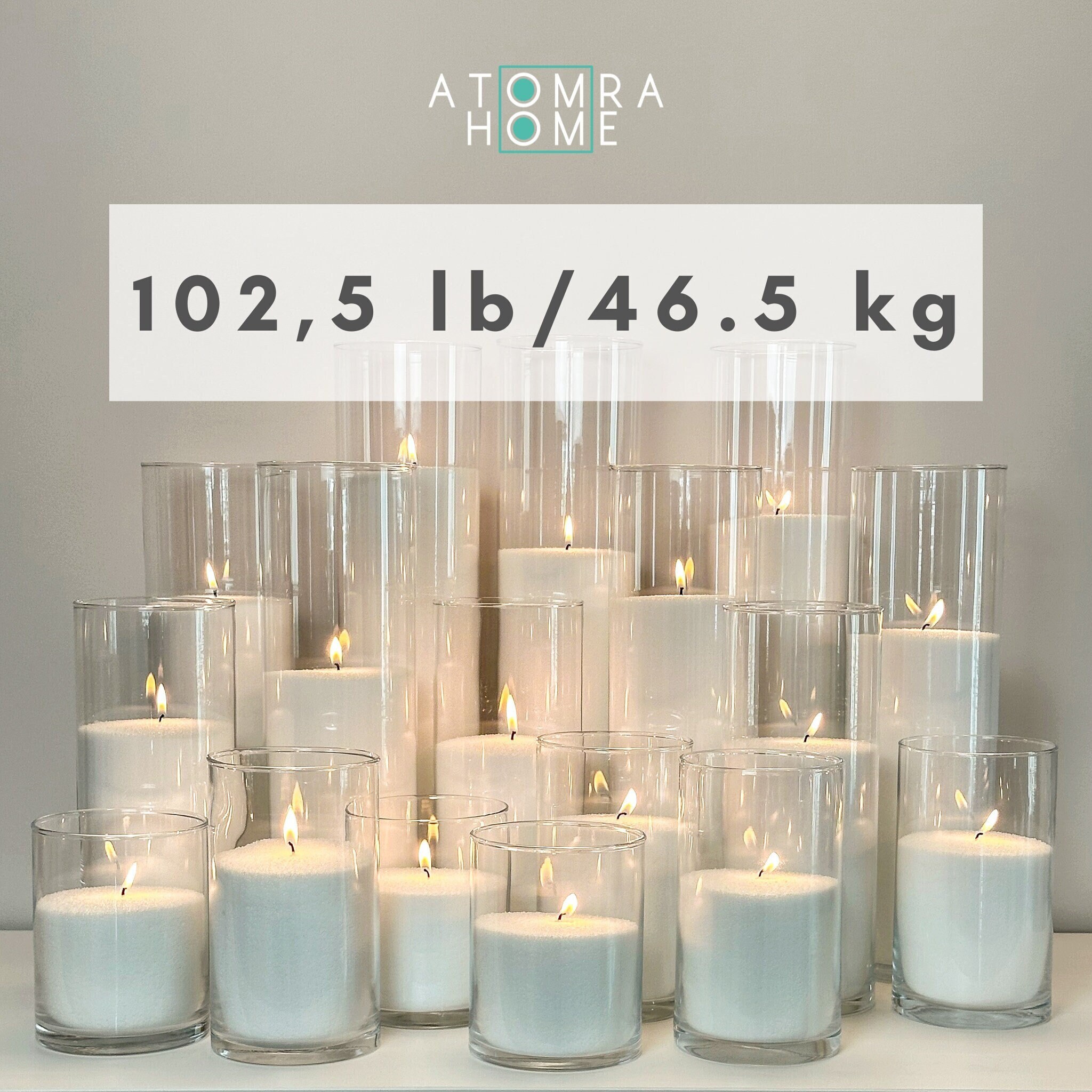 Portacandele Vetro Hurricane - Cilindri 7.5x20.3cm Per Candele Pillar