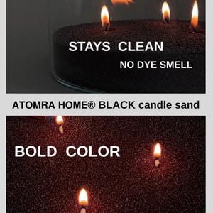 Black Candle Sand Wax Pearled Sand Candle Granulated Palm Wax Decor Centerpiece Hurricane Vases with 150 Wicks