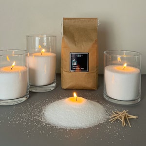 Sand Wax Candle White Sand Pearled DIY Custom Candle Wholesale Powder Gift Candle Sand wax Granulated Dust Wax 1,5 kg/3.3lb +20 wicks 6 cm