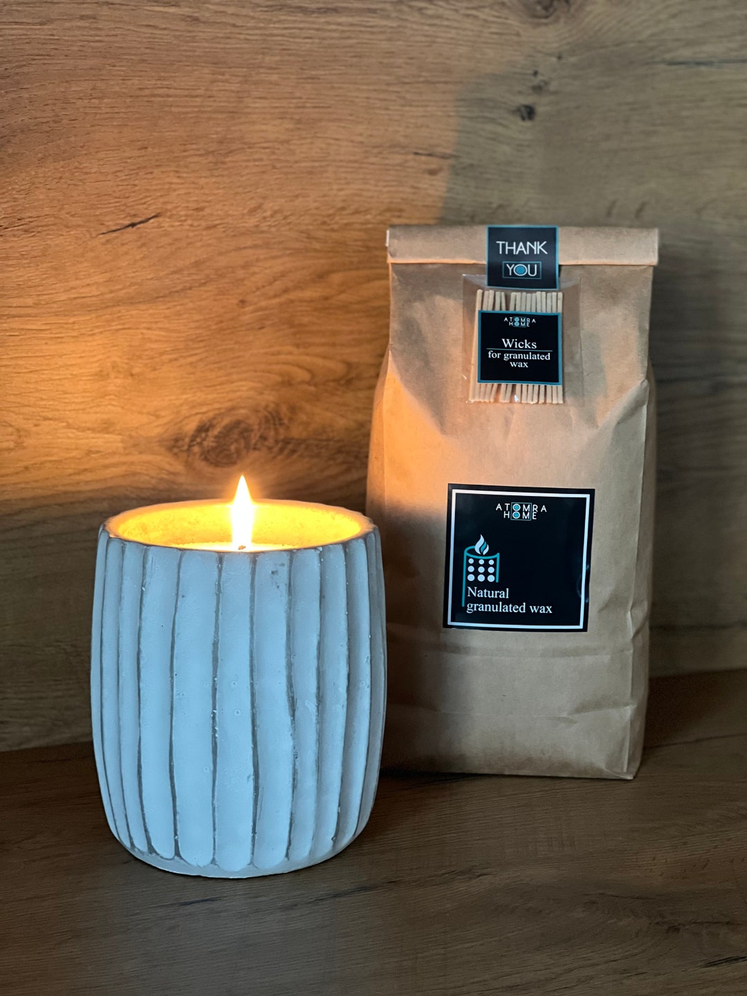 Round Cement Sand Candle Holder 1.5kg Pearled Wax 15 Wicks Etsy