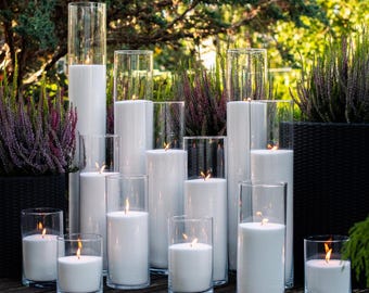 20.5lb 9.3kg Candle Sand Pearled White Candle Wedding Decor for Centerpiece Hurricane Vase Granulated Palm Wax  ATOMRA HOME® with 90 Wicks