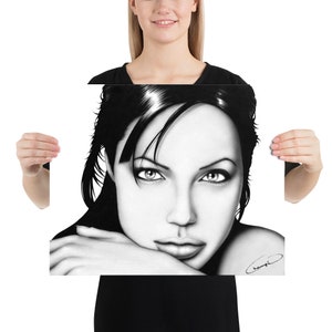 Angelina Jolie Portrait Drawing Print