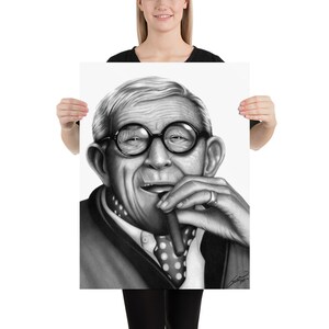 George Burns Portrait Zeichnung Druck