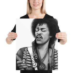 Jimi Hendrix Portrait Drawing Print