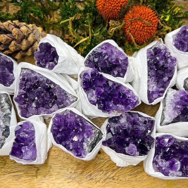 Amethyst Drusenstücke A-Qualität | Druse, Kristalle, Cluster, Heilstein, Edelstein, Mineralien | Chakra, spirituell, Geschenk | lila, witch