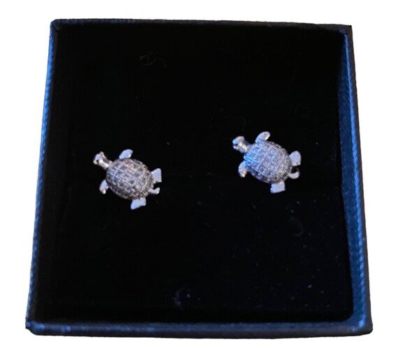 POPLYKE Orecchini Tartaruga In Argento 925 Con Zirconi Blu – Dono Di Significato E Stile - 3