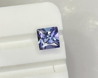 Natural Bi-Color Tanzanite Square Princess cut Gemstone (6 MM, 1.15 CT)