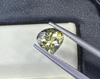 Heart Cut Green Tanzanite Gemstone: Rare Zoisite, 0.75 ct, 6mm