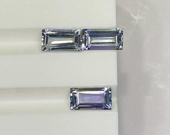 Natural Bi-Color Tanzanite Baguette cut Gemstone (3 X 5.90 MM, 1.20 CT)