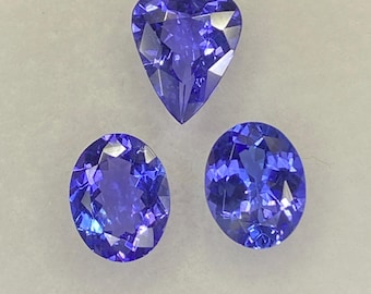 Natural Tanzanite Gemstones | Oval, Pear, Square Cushion Cut | Violet Blue Jewelry Making Supply
