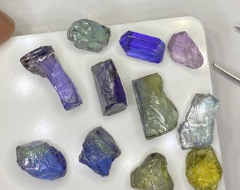 Natural Tanzanite Rough Lot – 48 CT | 11 Pieces | Untreated Zoisite Tanzanite