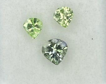 Natural Green Zoisite Tanzanite Heart Gemstones (1.15 CTW) – 5mm & 4mm Sizes