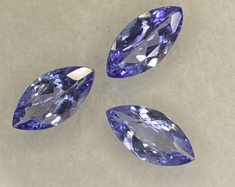 Natural Tanzanite Marquise Gemstones – Light Blue 5x10 MM Matching Set (3 Pieces)