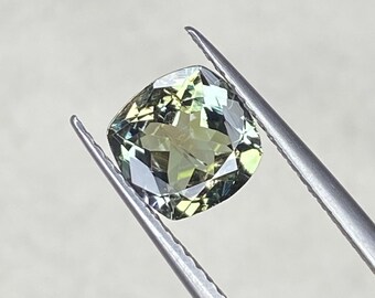 Natural Zoisite Tanzanite Stones, Green Shades Color 1.70 Carat, Cushion cut size 7.15 X 7.10 mm Inclusion Stone