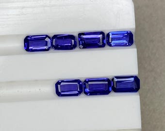 Octagon Tanzanite Gemstones | 1.95 CT 3 X 5 MM , 7 Pieces, Heated Process