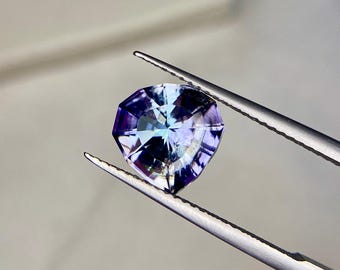 Natural Tanzanite Zoisite Heart Gemstone | Violet Blue Faceted Collector Stone