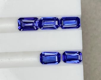 Octagon Tanzanite Gemstones | 1.50 CT 3 X 5 MM , 5 Pieces, Heated Process Color AAA+