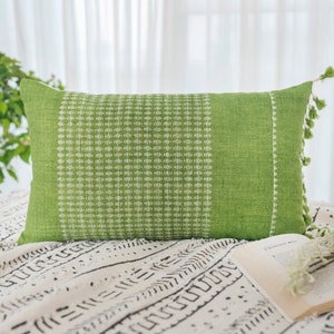Poduszka z falbaną z wełny indyjskiej w kolorze projektanta, 22"x22", wystrój boho, poduszka w stylu wiejskim, poduszka wysokiej jakości, poduszki, długa poszewka na poduszkę