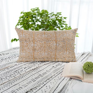 Decorative Linen Lumbar Color Floral Pillow, Farmhouse Pillow, Boho Decor, Botanical Print, Modern Pillow, High End Pillow, Throw Pillows