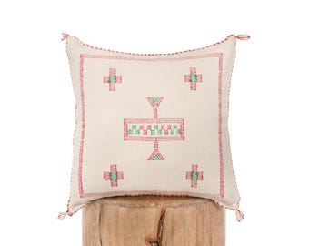 Moroccan Cactus Silk Pillow Cover: Bohemian Throw Pillow, 20x20