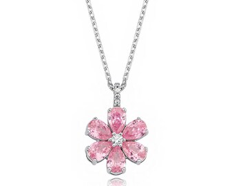 Collier Fleur Florale Rose Eda, Bijoux en Argent Fait À la Main, Fierté, Minimal, Bal des finissants, Magnolia, Cadeau pour Mariage 2 CCT Hande Ercel Sen Cal Kapimi