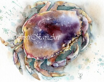 絵　絵画　水墨画　蟹　カニ　動物　心鏡　プレゼント　パーティー 絵絵画水墨画蟹カニ動物心鏡プレゼントパーティー