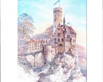 ノイシュヴァンシュタイン城の絵画、城壁アート ヨーロッパ - ドイツ