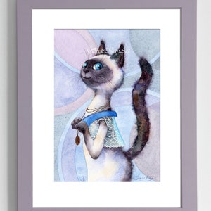 Cat Artwork, Cat Watercolor Portrait, Cat Watercolor Art Original, Cat Lover Gift