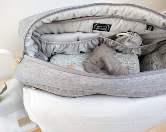 Diaper bag Lola - light gray with GOTS organic cotton lining