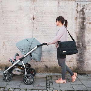 Uist Diaper Bag Black and Beige GOTS Organic Cotton Lining image 4